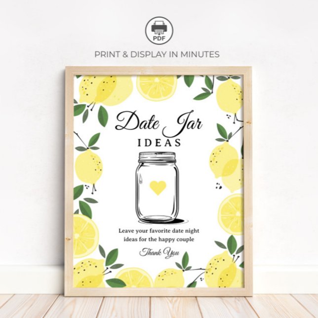 Lemon Date Jar Ideas Sign Printable Sign Poster (Von Creator hochgeladen)