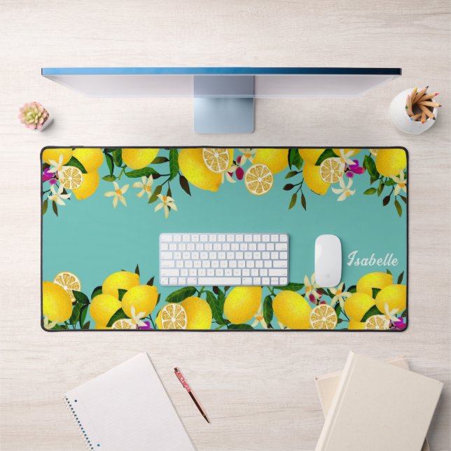 Lemon Days Aqua Schreibtischunterlage (Büro 1)