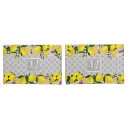 Lemon Days Motif Gray Kissenbezug
