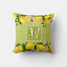 Lemon Days Motif Green Kissen