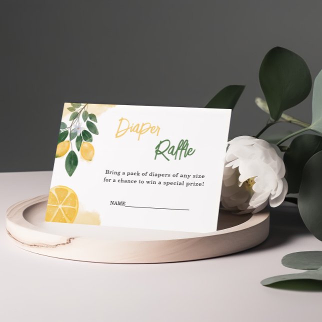 Lemon Diaper Raffle Baby Dusche Begleitkarte (Von Creator hochgeladen)