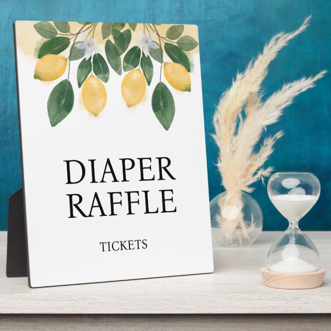 Lemon Diaper Raffle Baby Dusche Fotoplatte (Seite)