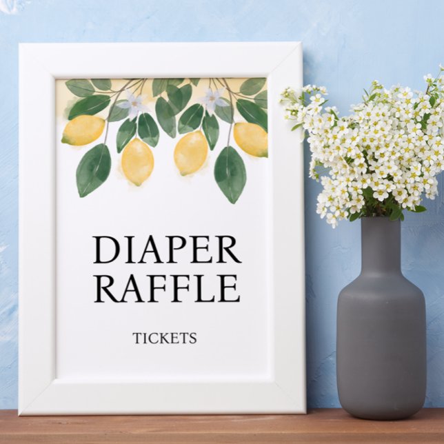 Lemon Diaper Raffle Baby Shower SIgn Poster (Von Creator hochgeladen)