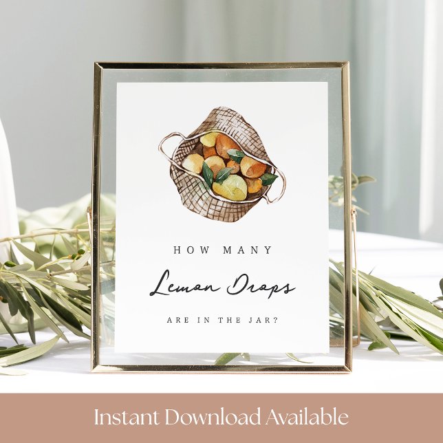 Lemon Drop Brautparty Guessing Game Sign Poster (Von Creator hochgeladen)