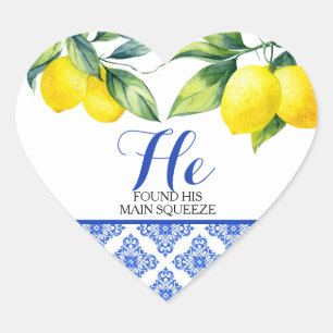 Lemon Dusche Herz-Aufkleber