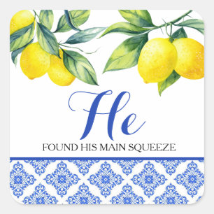 Lemon Dusche Quadratischer Aufkleber