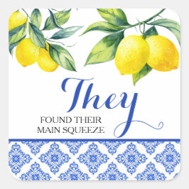 Lemon Dusche Quadratischer Aufkleber