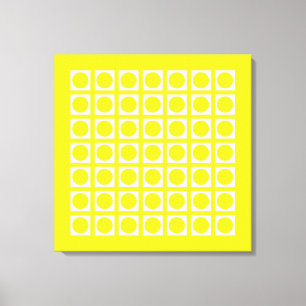 Lemon Elegant Grid Dots Leinwanddruck