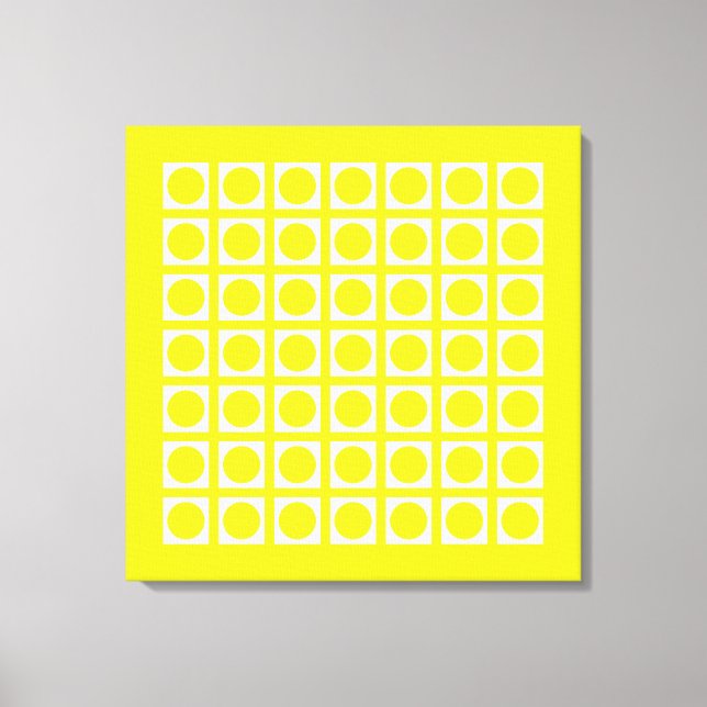 Lemon Elegant Grid Dots Leinwanddruck (Vorderseite)