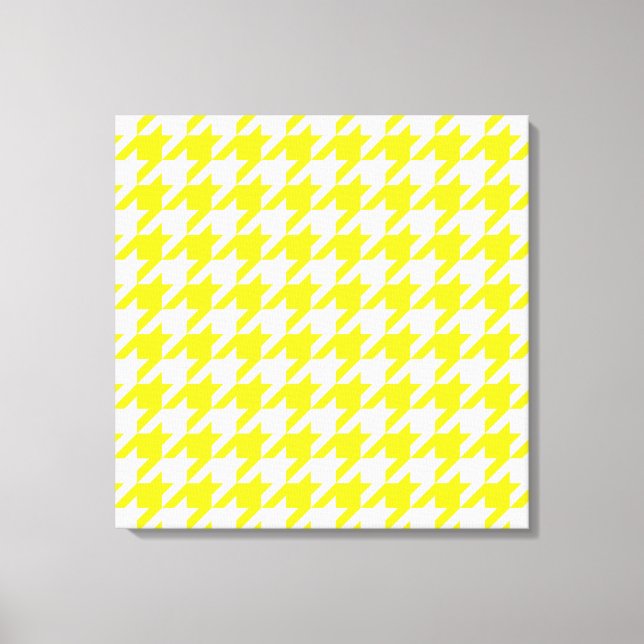 Lemon Elegant Hahnentrittmuster Leinwanddruck (Vorderseite)