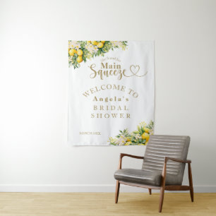 Lemon Elegant Modernes Summer Brautparty Wandteppich