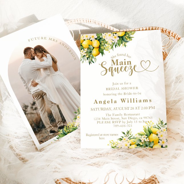 Lemon Elegant Modernes Summer Foto Brautparty Einladung (Von Creator hochgeladen)