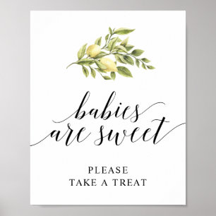 Lemon Elegant Typografy BABIES SIND SWEET Poster