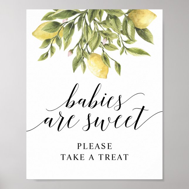 Lemon Elegant Typografy BABIES SIND SWEET v2 Poster (Vorne)