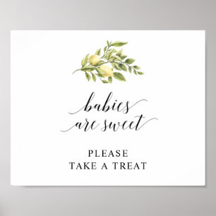 Lemon Elegante Typografie  BABYS SIND SÜß  v3 Poster