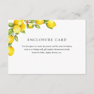 Lemon Enclosure Card Begleitkarte