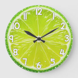 Lemon Face Wall Clock – Fresh Citrus Kitchen Home  Große Wanduhr