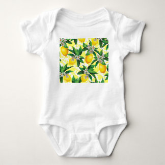 Lemon Fantasy: Kreatives Muster der Blumen Baby Strampler