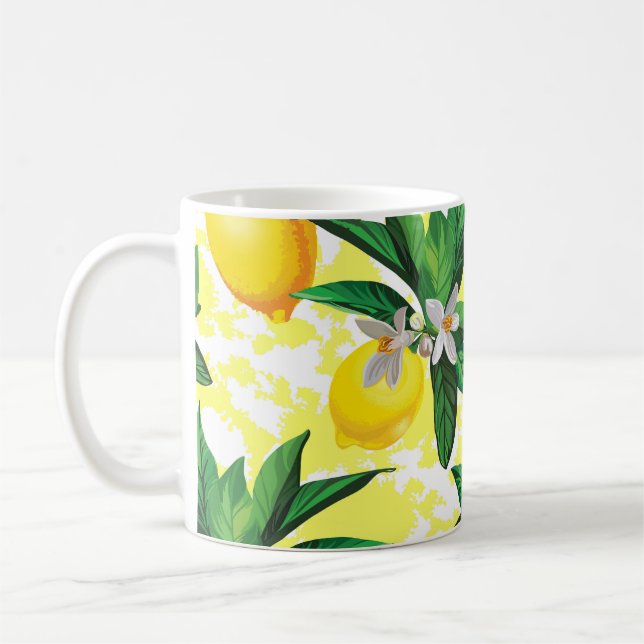 Lemon Fantasy: Kreatives Muster der Blumen Kaffeetasse (Links)