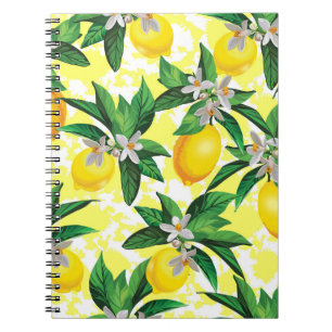 Lemon Fantasy: Kreatives Muster der Blumen Notizblock