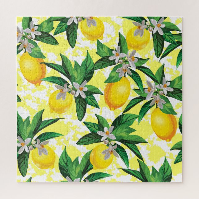 Lemon Fantasy: Kreatives Muster der Blumen Puzzle (Vertikal)