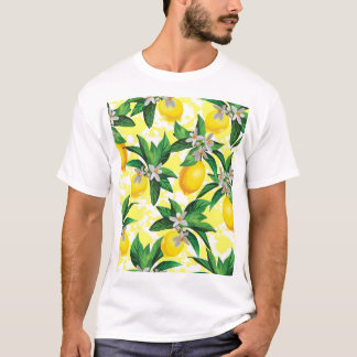Lemon Fantasy: Kreatives Muster der Blumen T-Shirt
