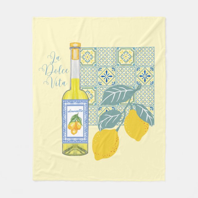 Lemon Farm Retro Fleecedecke (Vorderseite)