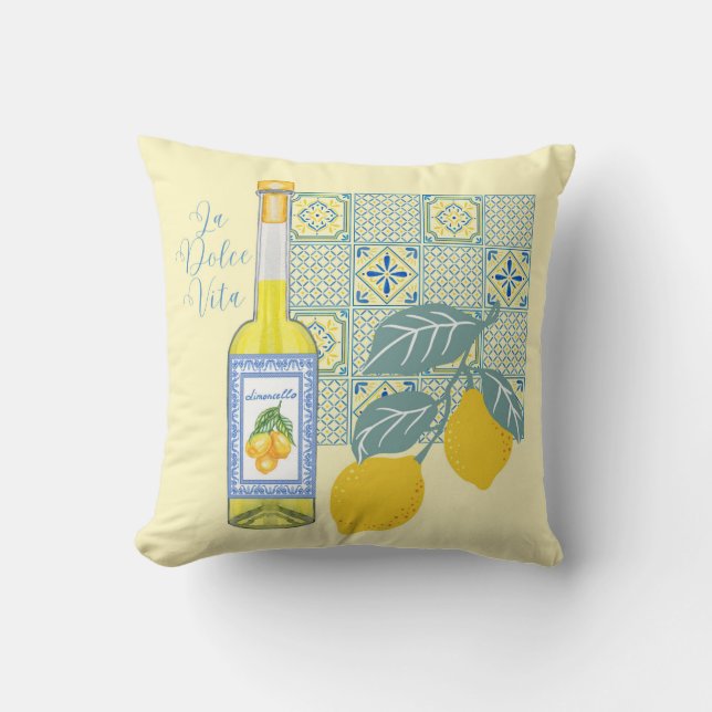 Lemon Farm Retro Kissen (Vorderseite)
