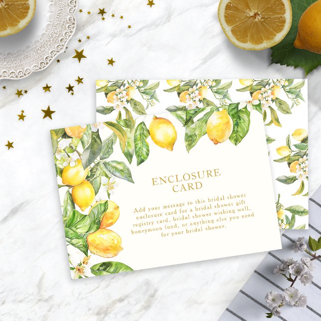 Lemon Floral Brautparty Begleitkarte (Lemon Floral Bridal Shower Enclosure Card by Painted Paperie
)