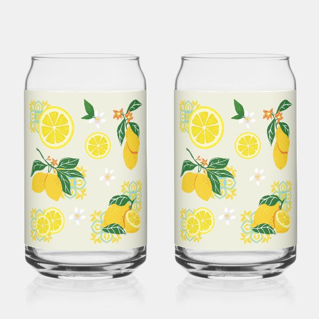 Lemon Floral Dosenglas (Vorderseite)