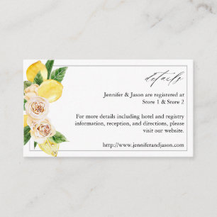 Lemon Floral Enclosure Card Begleitkarte