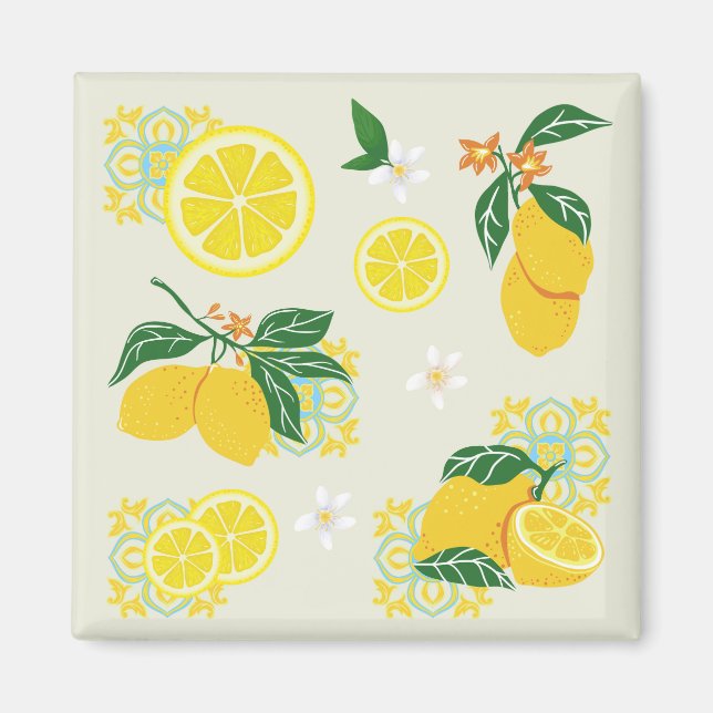 Lemon Floral Magnet (Vorne)