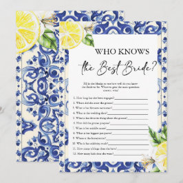 Lemon Floral Mediterranes Brautparty Einladung