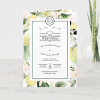 Lemon Floral Monogram White Wedding geklappt