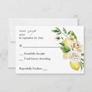 Lemon Floral no Meal UAWG V2 RSVP Karte