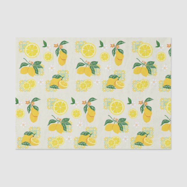 Lemon Floral Seidenpapier (Vorderseite)