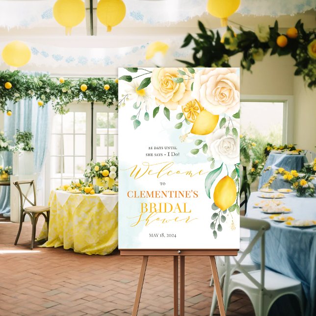 Lemon Floral Watercolor Plakatwand Unterschrift Poster (Von Creator hochgeladen)