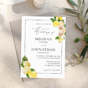 Lemon Floral Wedding Einladung