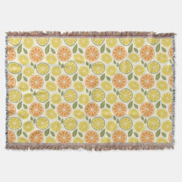 Lemon  Floral white daisy Pattern  Decke