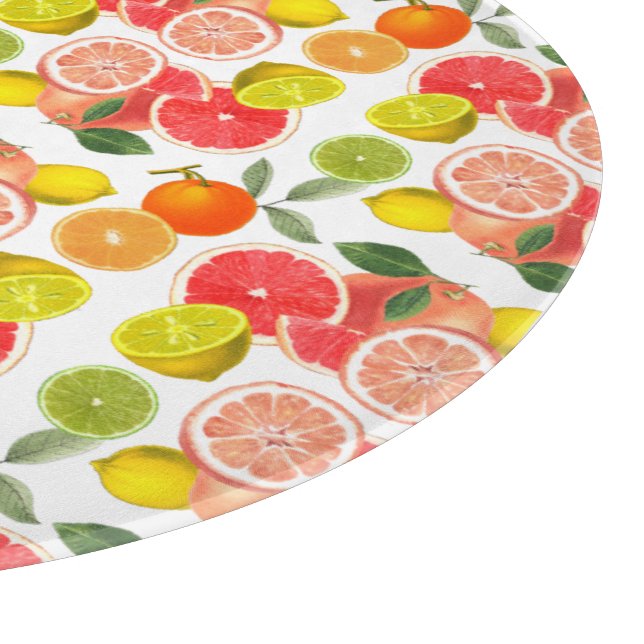Lemon  Floral white daisy Pattern  Schneidebrett (Ecke)