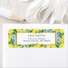 Lemon Foliage Mediterranean Return Address Label