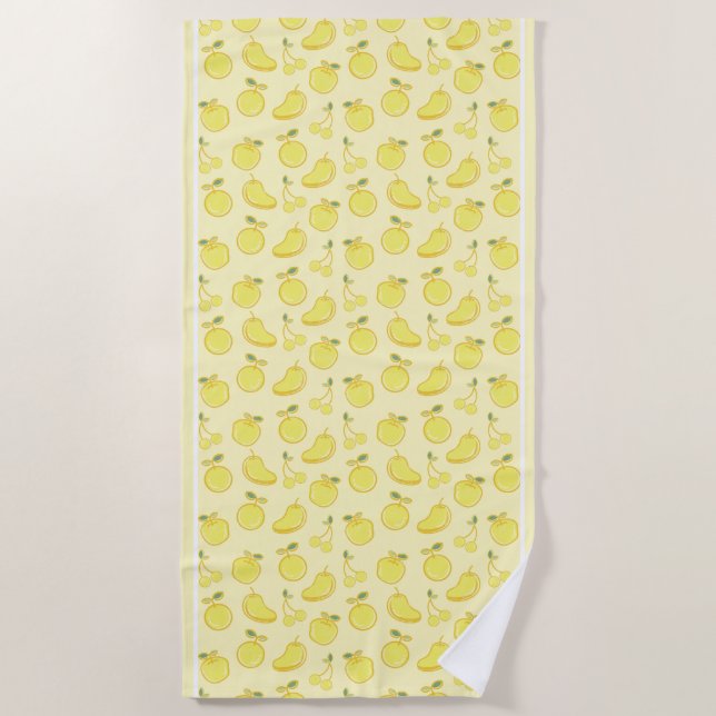 LEMON FRESH FRUIT PATTERN STRANDTUCH (Vorderseite)