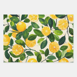 Lemon Fresh Wrapping Paper" Geschenkpapier Set