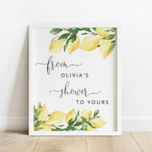 Lemon From My Shower to Yours Favors Sign Poster