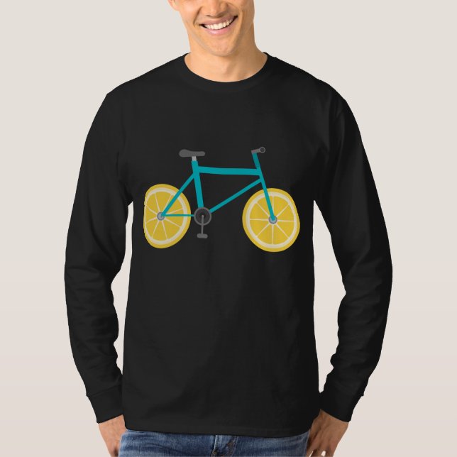 Lemon Fruit Bike Wheels Funny Cycling Food T-Shirt (Vorderseite)