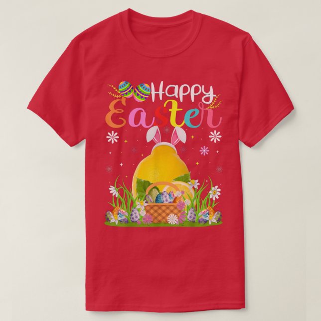 Lemon Fruit Bunny Egg Jagen Funny Lemon Happy Ea T-Shirt (Design vorne)