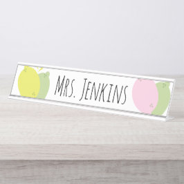 Lemon Fruit Citrus Lehrer Name Schreibtisch Name P Schreibtischnamensplakette