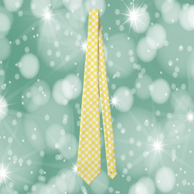 Lemon Fruit Citrus Pattern Krawatte (A tie with a fun lemon pattern.)
