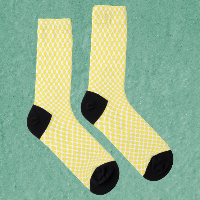 Lemon Fruit Citrus Yellow Pattern Socken (A pair of socks with a lemon fruit pattern )