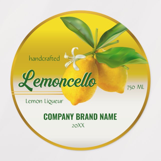 Lemon Fruit Lemoncello Etiketten (Design 1)